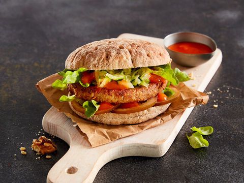 Walnut Burger with Sweet Potato Ketchup