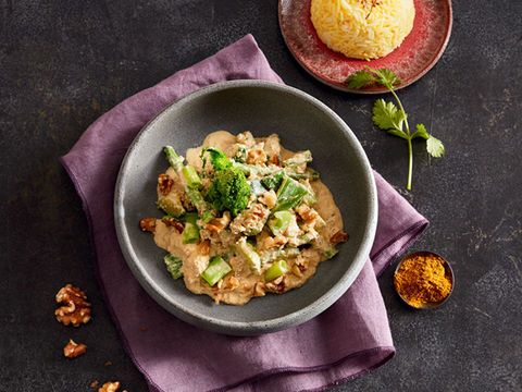 Indian Walnut Curry with Green Vegetables